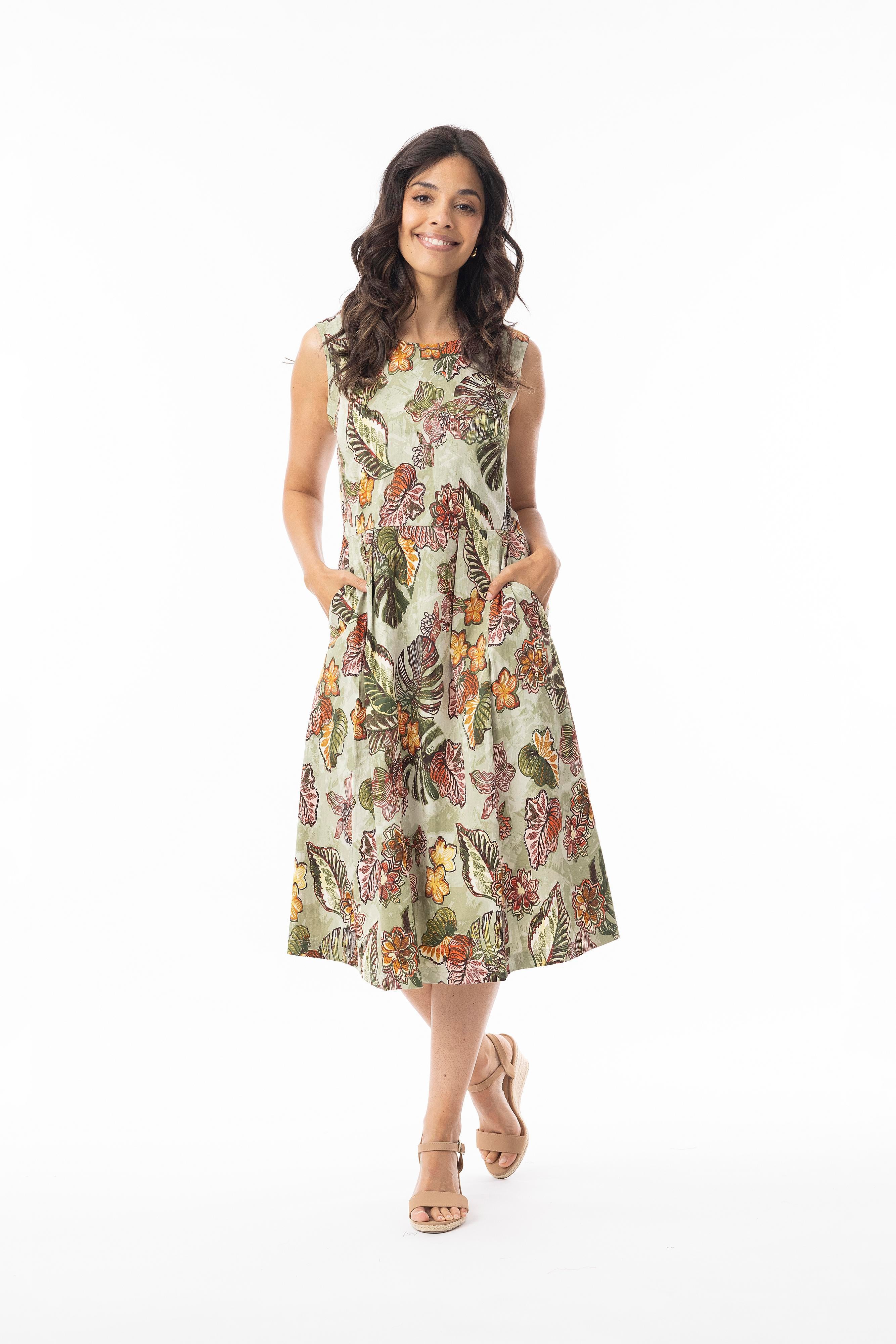 Leninki, Lima Olive Dress Pleated