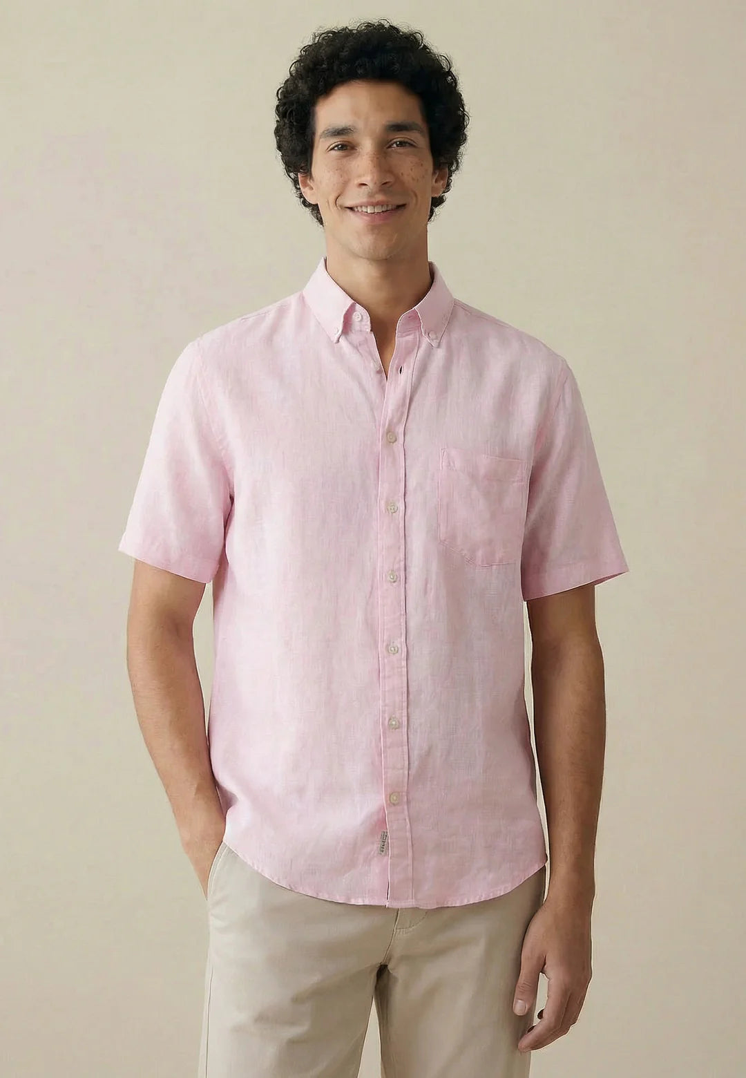 Kauluspaita, Fritz Pure Linen Blush SS