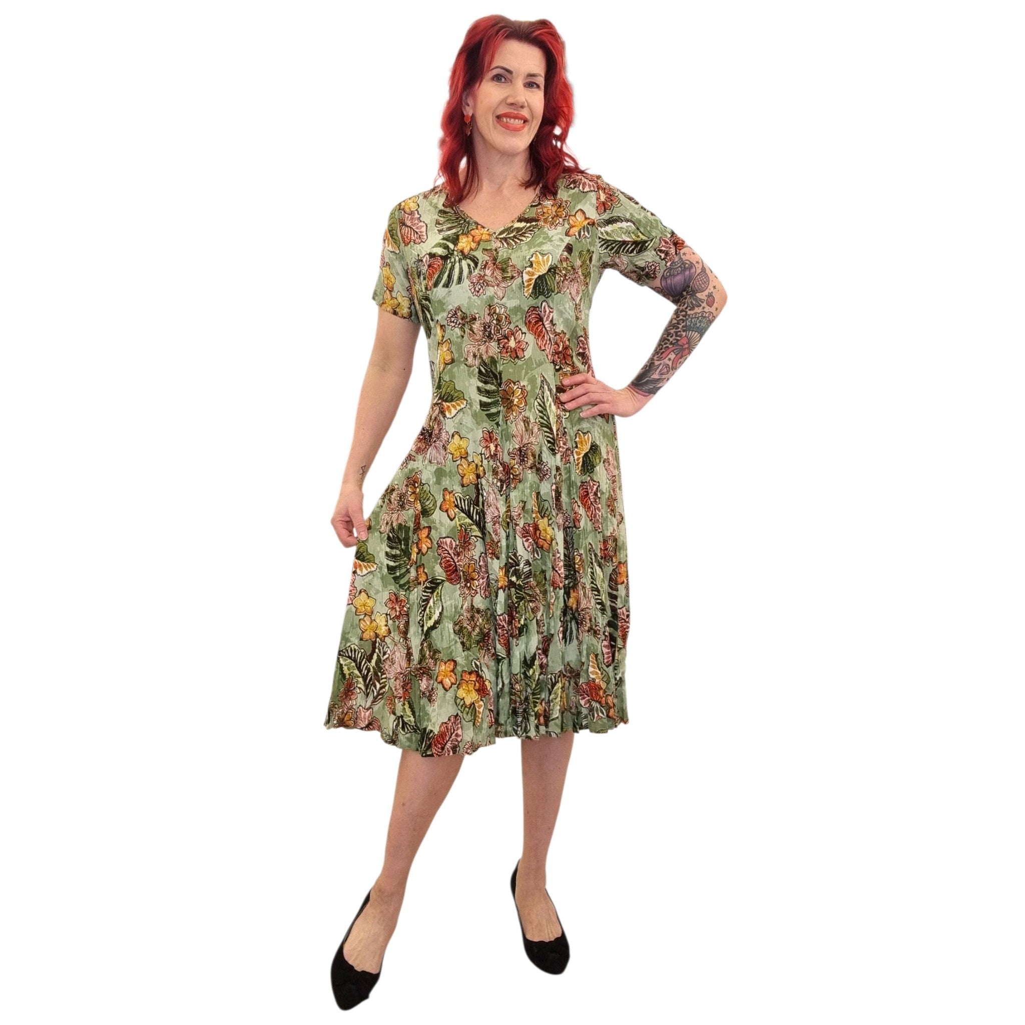 Leninki, Godet Dress Lima Olive