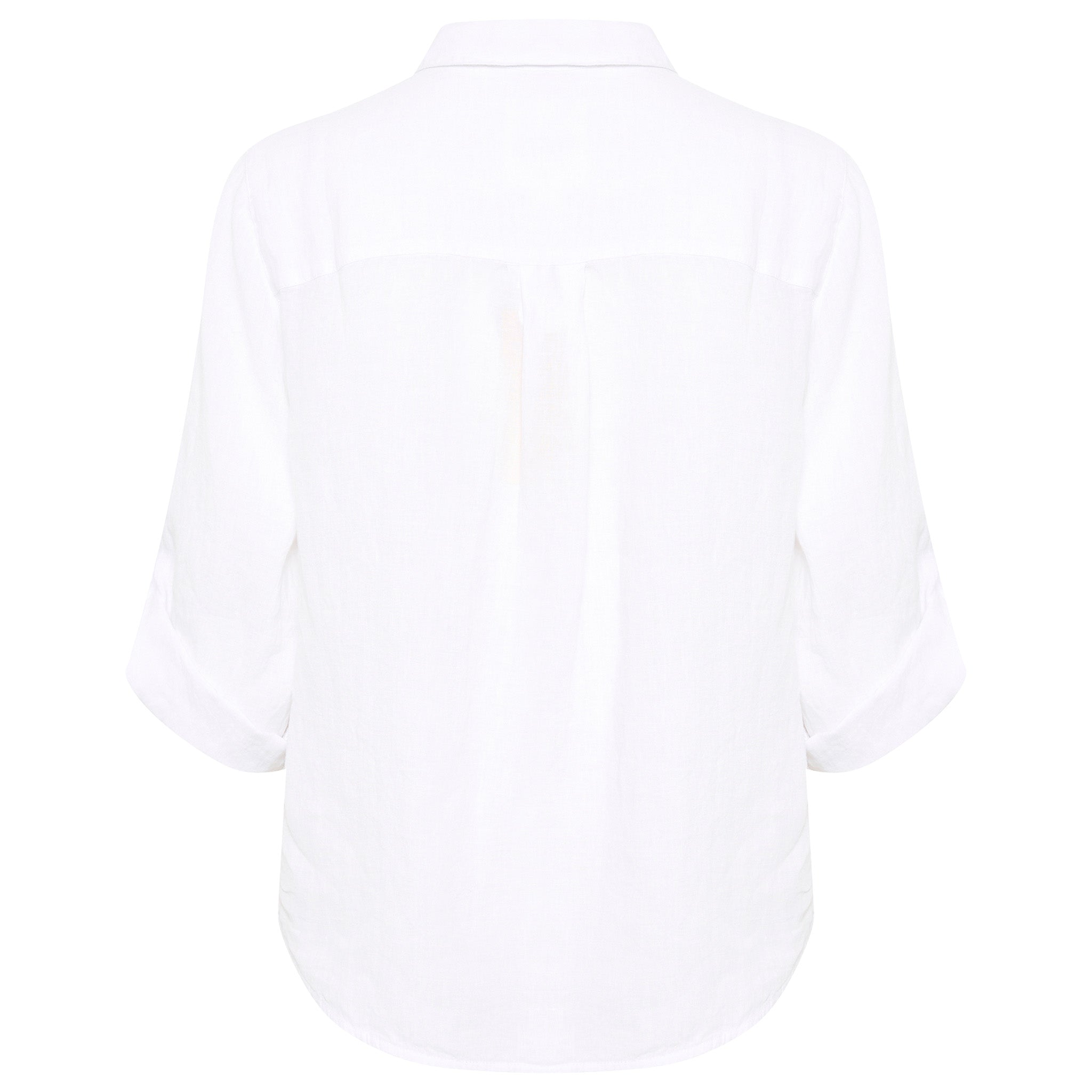 Part Two, naisten valkoinen pellava paitapusero. Takakuva.