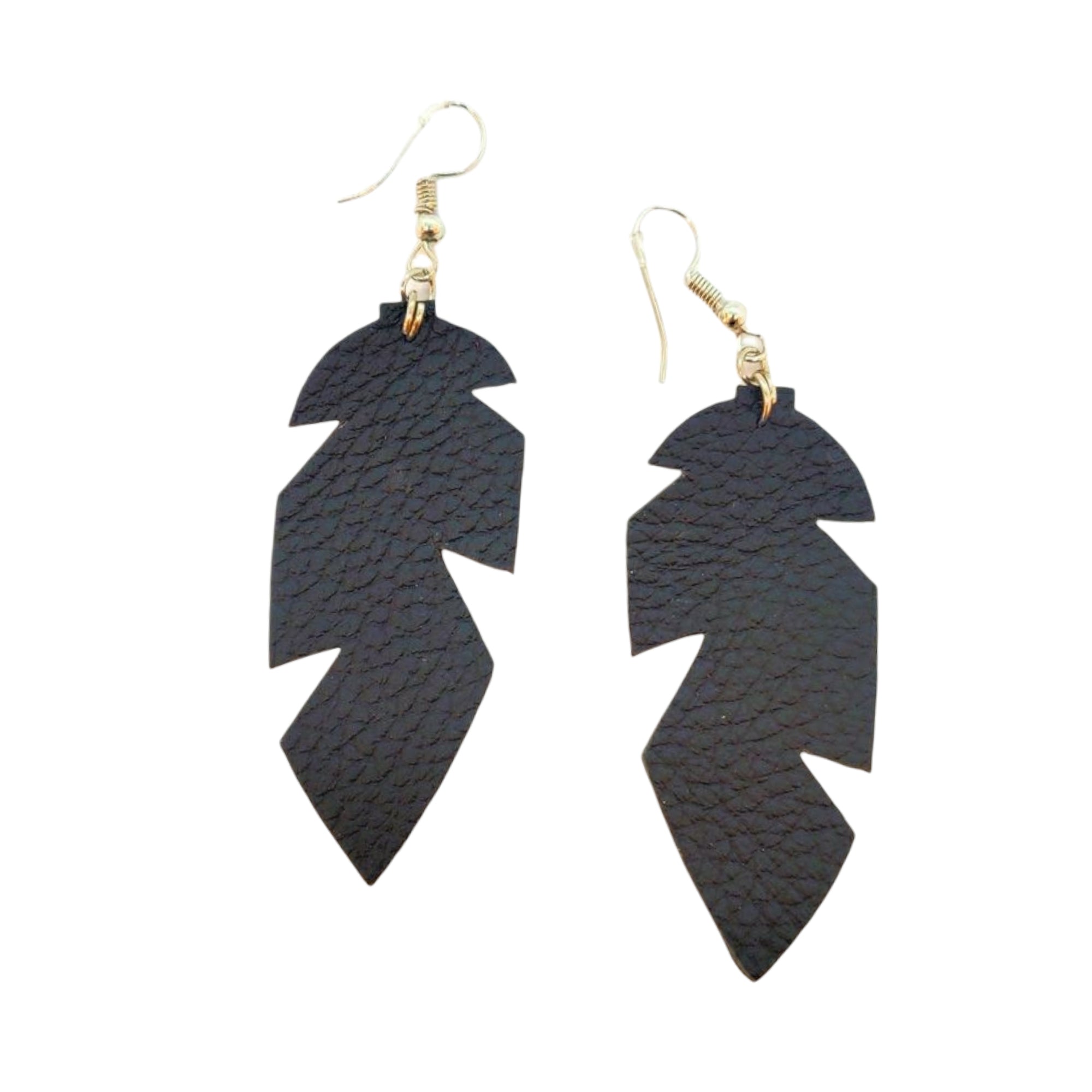 Earrings Small Feather Black