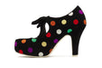 Pumps Comfy High Heels Angie Suede Dots Multi - Lola Ramona - Bombus