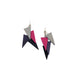 Earrings Quadruple Triangle Pink - RokrokInc. - Bombus